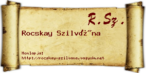 Rocskay Szilvána névjegykártya